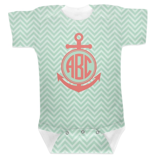 Custom Chevron & Anchor Baby Bodysuit (Personalized)