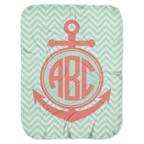 Custom Chevron & Anchor Baby Swaddling Blanket (Personalized)