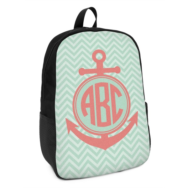 Custom Chevron & Anchor Kids Backpack (Personalized)