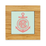 Chevron & Anchor Bamboo Trivet with Ceramic Tile Insert (Personalized)