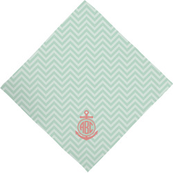 Chevron & Anchor Dog Bandana Scarf w/ Monogram