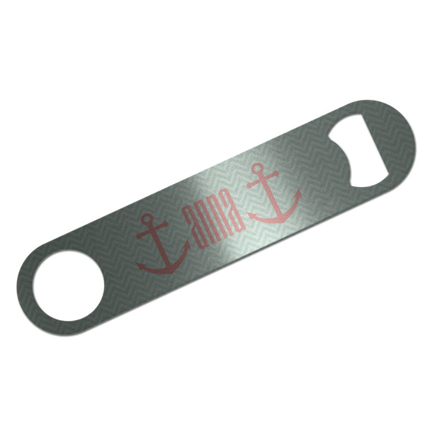 Chevron & Anchor Bar Opener - Silver - Front