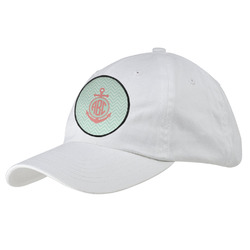 Chevron & Anchor Baseball Cap - White (Personalized)