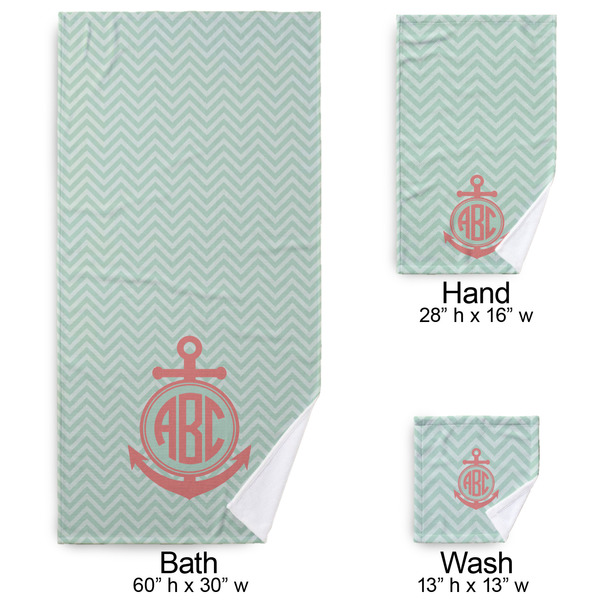 Chevron & Anchor Bath Towel Sets - 3-piece - Approval