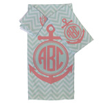 Chevron & Anchor Bath Towel Set - 3 Pcs (Personalized)