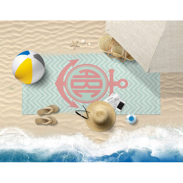 Chevron & Anchor Beach Towel Lifestyle