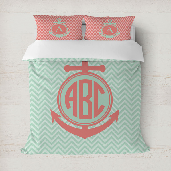 Custom Chevron & Anchor Duvet Cover (Personalized)