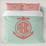 Chevron & Anchor Duvet Cover Set - King (Personalized)