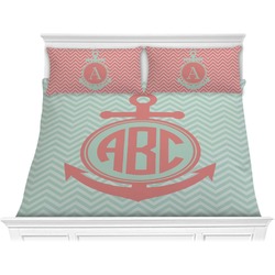 Chevron & Anchor Comforter Set - King (Personalized)
