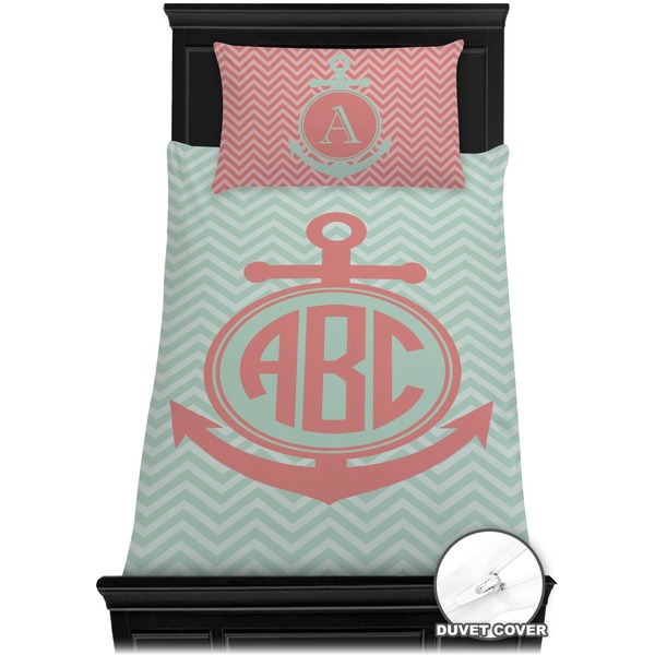 Chevron & Anchor Bedding Set (Twin) - Duvet