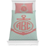 Chevron & Anchor Comforter Set - Twin XL (Personalized)