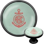 Chevron & Anchor Cabinet Knob (Black) (Personalized)