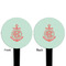 Chevron & Anchor Black Plastic 4" Food Pick - Round - Double Sided - Front & Back