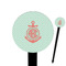 Chevron & Anchor 6" Round Plastic Food Picks - Black - Double Sided (Personalized)
