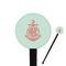 Chevron & Anchor 7" Round Plastic Stir Sticks - Black - Single Sided (Personalized)