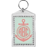 Chevron & Anchor Bling Keychain (Personalized)