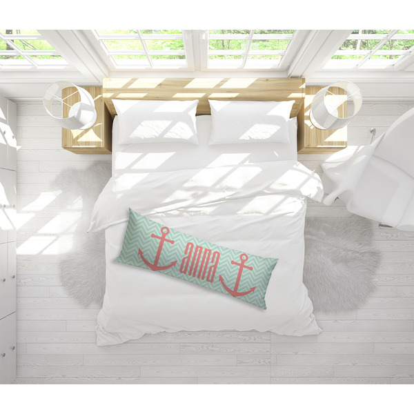 Chevron & Anchor Body Pillow - LIFESTYLE