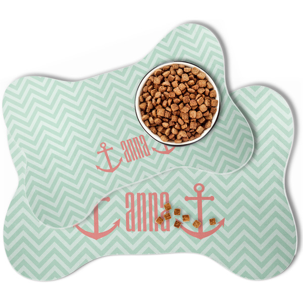 Chevron & Anchor Bone Shaped Dog Mats - MAIN