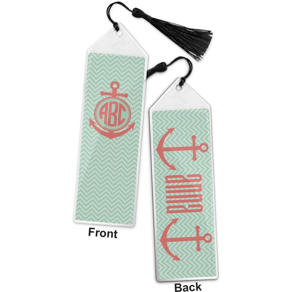 Chevron & Anchor Bookmark with tassel - Front and Back