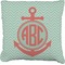 Chevron & Anchor Burlap Pillow 24"