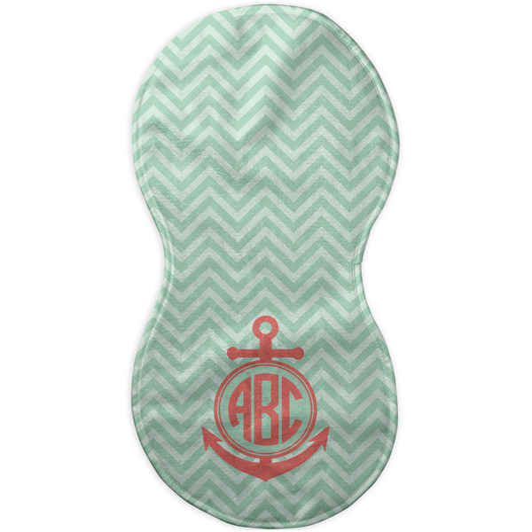 Chevron & Anchor Burp Peanut Shaped Flat