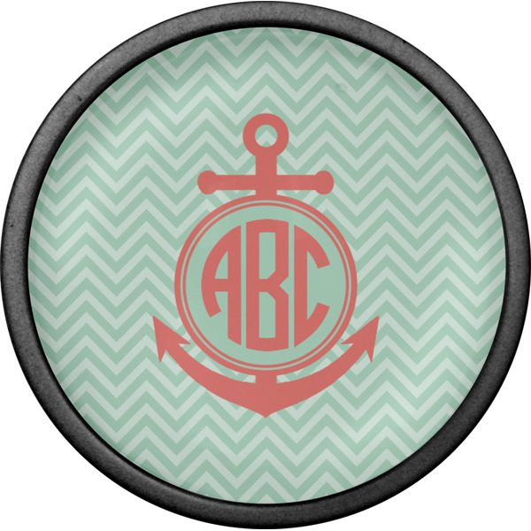 Chevron & Anchor Cabinet Knob - Black - Front