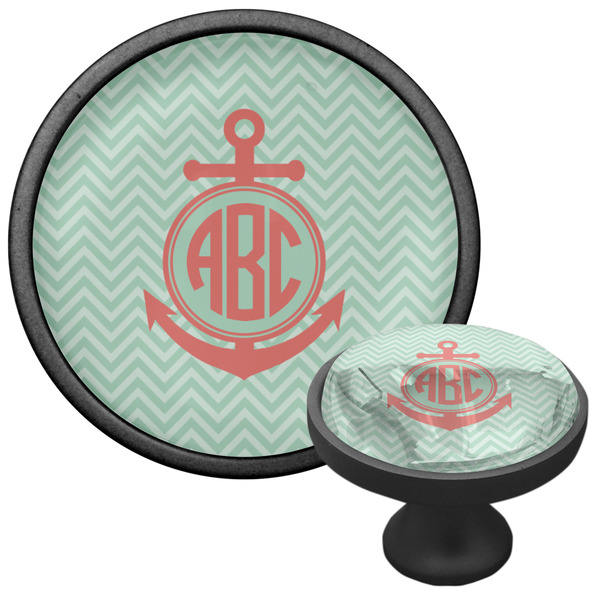 Chevron & Anchor Cabinet Knob - Black - Multi Angle