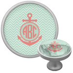 Chevron & Anchor Cabinet Knob (Silver) (Personalized)