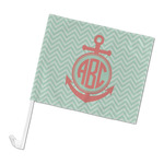 Chevron & Anchor Car Flag - Large (Personalized)
