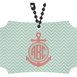 Chevron & Anchor Rear View Mirror Ornament (Personalized)