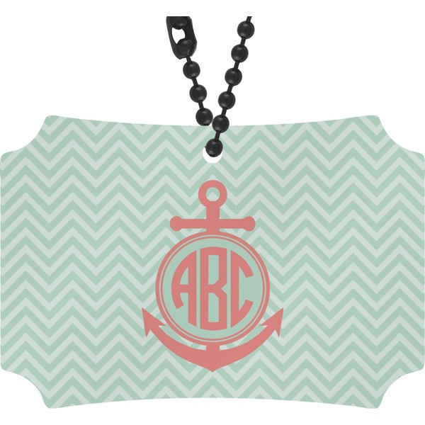 Custom Chevron & Anchor Rear View Mirror Ornament (Personalized)
