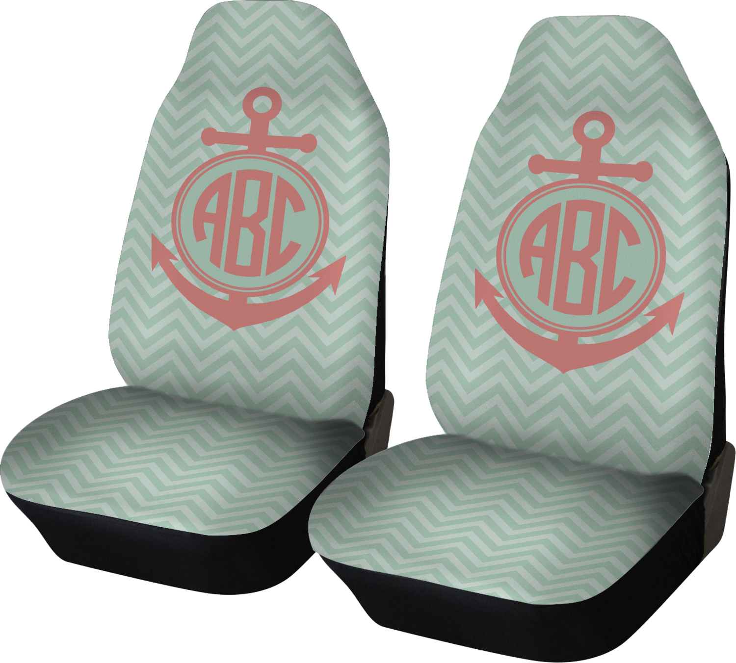 Chevron & Anchor Car Seat Covers (Set of Two) (Personalized