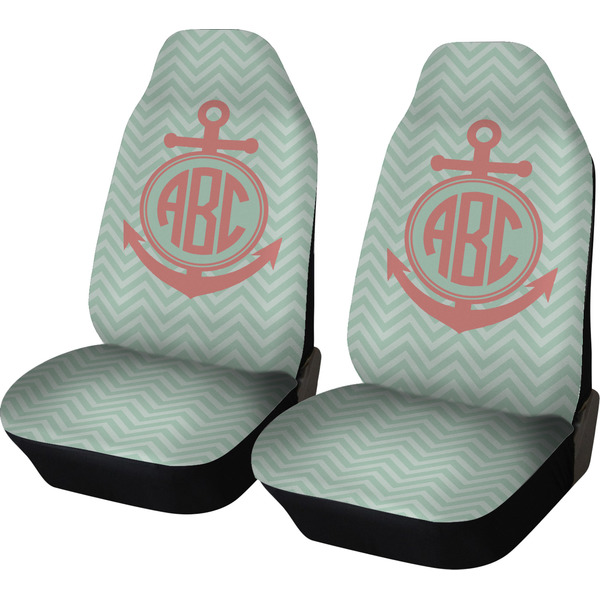 Custom Chevron & Anchor Car Seat Covers (Set of Two) (Personalized)