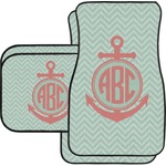 Chevron & Anchor Car Floor Mats Set - 2 Front & 2 Back (Personalized)