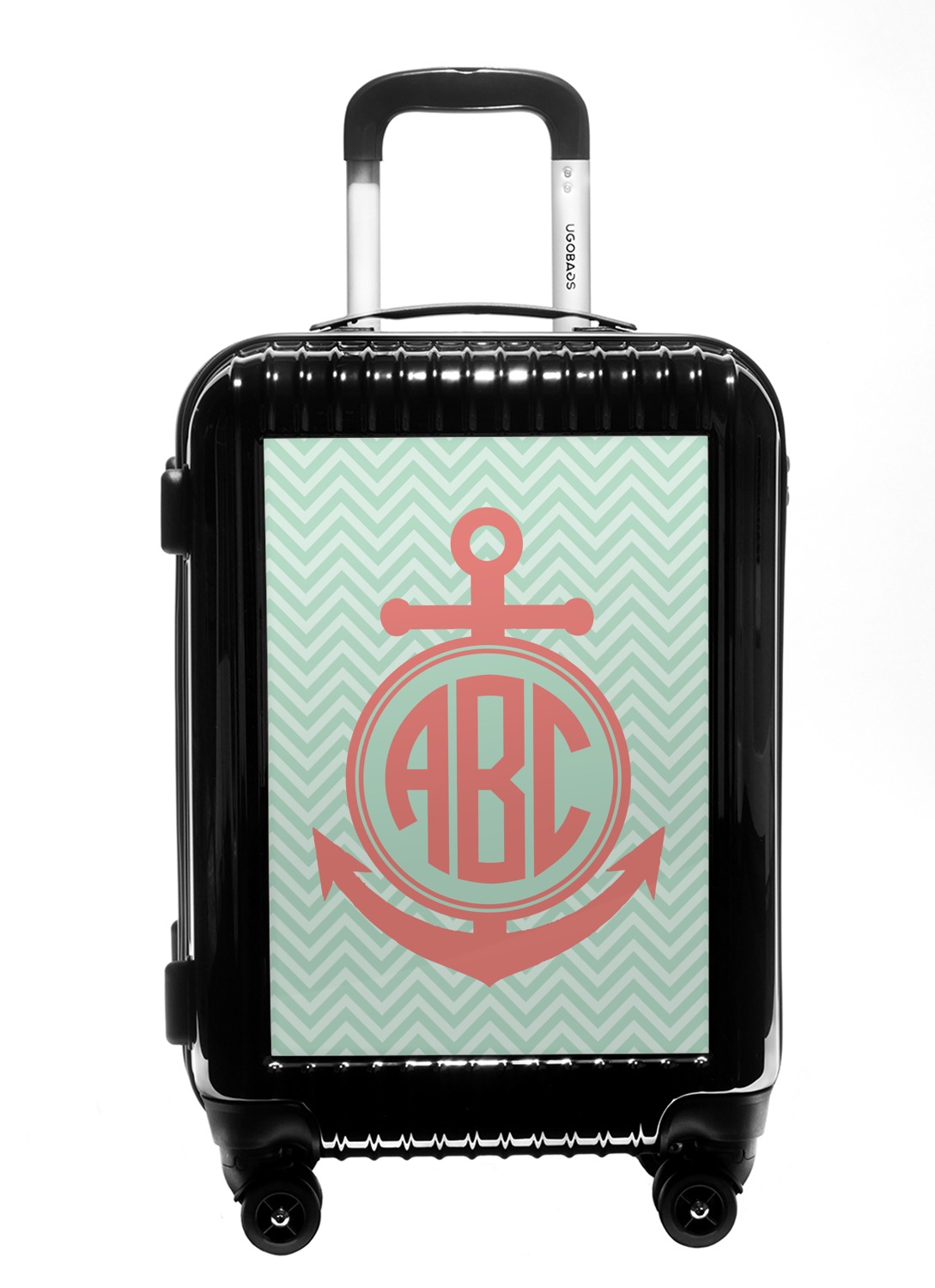 20 Carry On Chevron & Anchor Suitcase Personalized 