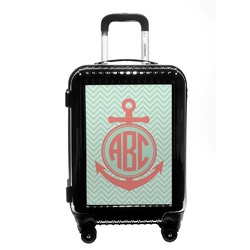 Chevron & Anchor Carry On Hard Shell Suitcase (Personalized)