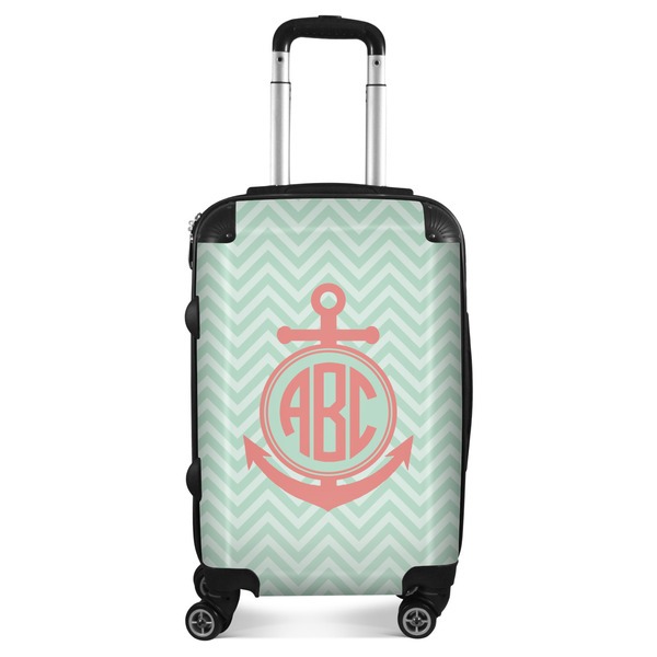 Custom Chevron & Anchor Suitcase - 20" Carry On (Personalized)