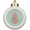 Chevron & Anchor Ceramic Ball Ornament (Personalized)