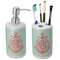 Chevron & Anchor Ceramic Bathroom Accessories Set (Personalized)