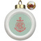 Chevron & Anchor Ceramic Ball Ornaments - Poinsettia Garland (Personalized)