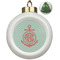 Chevron & Anchor Ceramic Ball Ornament - Christmas Tree (Personalized)
