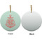 Chevron & Anchor Ceramic Flat Ornament - Circle Front & Back (APPROVAL)