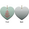 Chevron & Anchor Ceramic Flat Ornament - Heart Front & Back (APPROVAL)