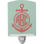 Chevron & Anchor Ceramic Night Light (Personalized)
