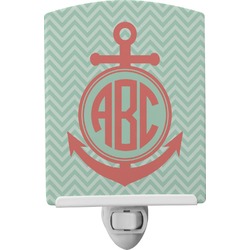 Chevron & Anchor Ceramic Night Light (Personalized)