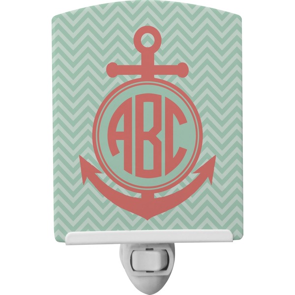 Custom Chevron & Anchor Ceramic Night Light (Personalized)