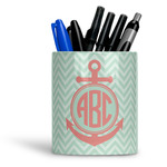 Chevron & Anchor Ceramic Pen Holder
