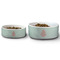 Chevron & Anchor Ceramic Dog Bowls - Size Comparison