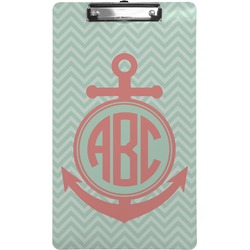 Chevron & Anchor Clipboard (Legal Size) (Personalized)