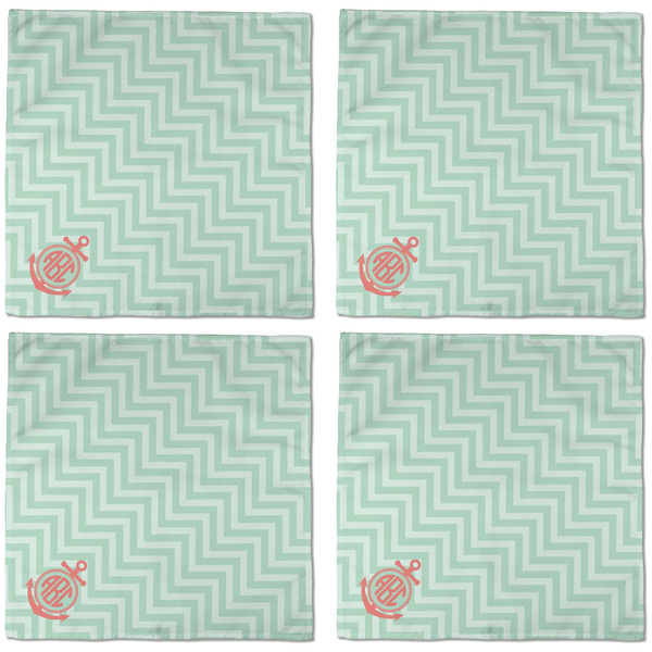 Chevron & Anchor Cloth Napkins - Personalized Dinner (APPROVAL) Set of 4
